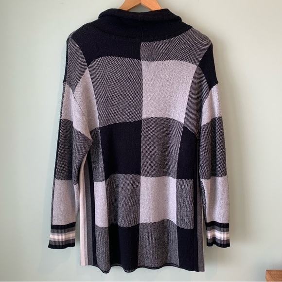 T by Talbots Colorblock Modal Blend Drawstring Collar Sweater Large Peti… - Picture 6 of 9